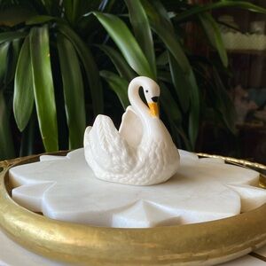 VTG Hand Painted Swan Mini Trinket Dish Planter Vase Decor - Holland Mold Style